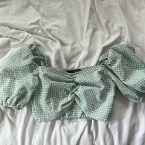 Light green cropped blouse